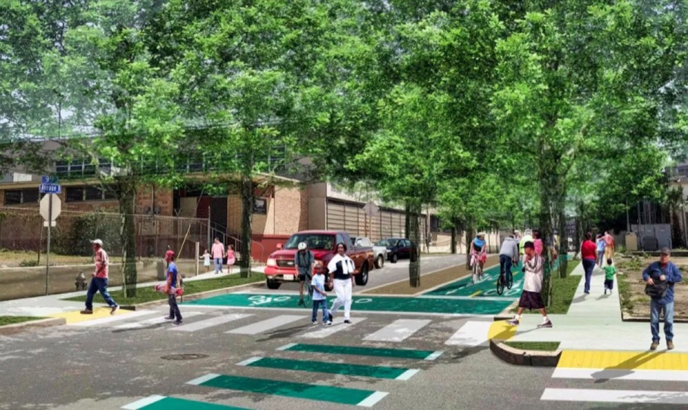 Planned protected bike lane on Ave B that BikeSA advocated for