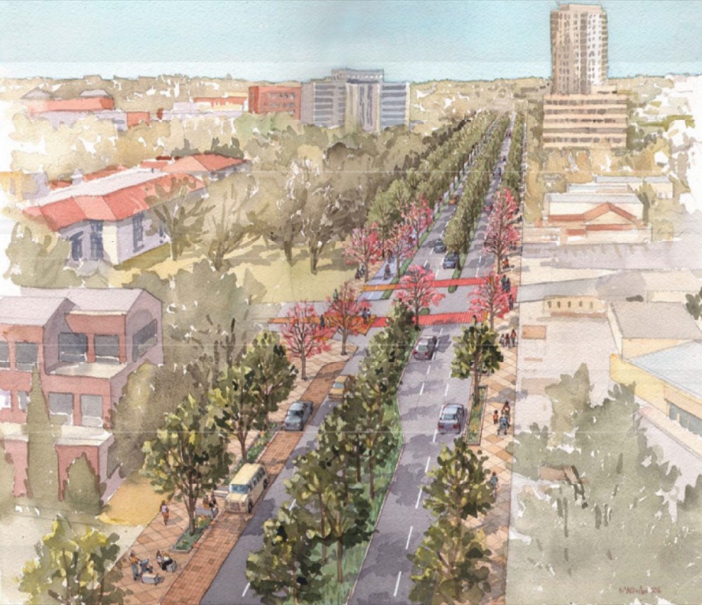 A conceptual illustration of the Broadway corridor